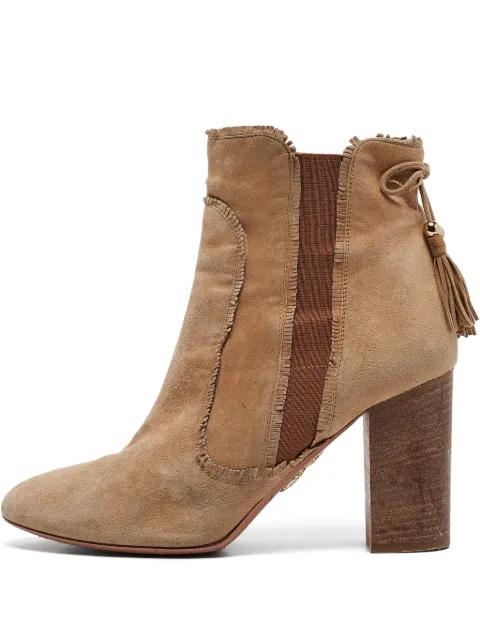 Aquazzura 2024 tassel suede boots Brown 1056761