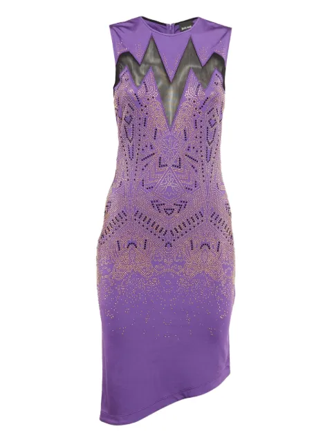 Just Cavalli Vintage Pre-owned asymmetric rhinestone-embellished dress Purple 1026759