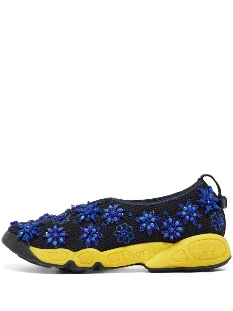 Christian Dior Pre-Owned flower-embellished sneakers Black 1005043