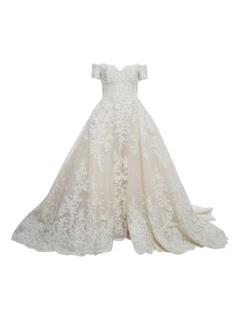Zuhair Murad pre-owned lace-embroidered bridal gown White 920180