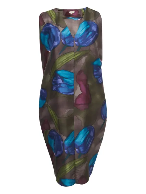 Kenzo Pre-Owned tulip-print mini dress Brown 997000