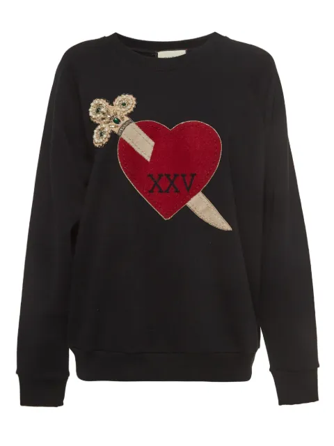 Gucci Pre-Owned heart-embroidery sweatshirt Black 917795