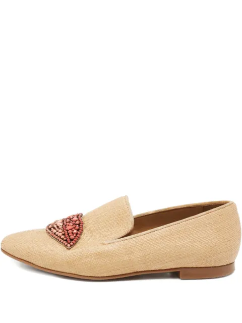 Stella McCartney Pre-Owned Tatami raffia embellishment slippers Brown 674819