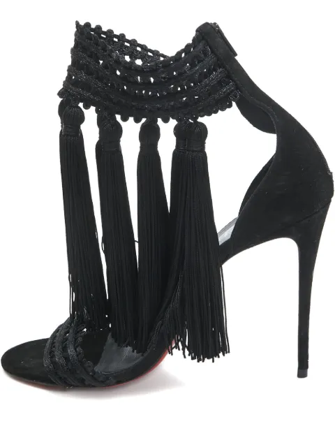 Christian Louboutin Pre-Owned 110mm suede heeled sandals Black 989843