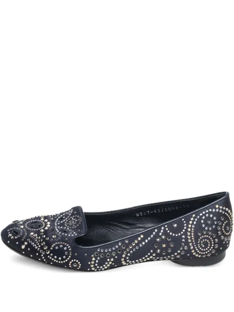 Gina pre-owned embellished ballet flats Black 558549