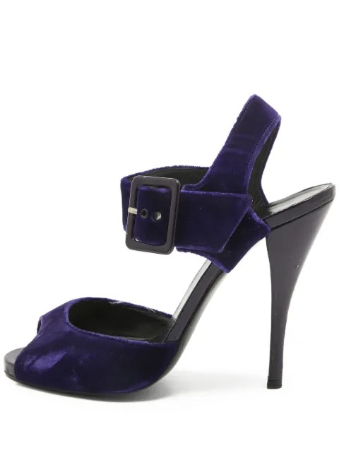 Pierre Hardy pre-owned 115mm velvet sandals Blue 943870