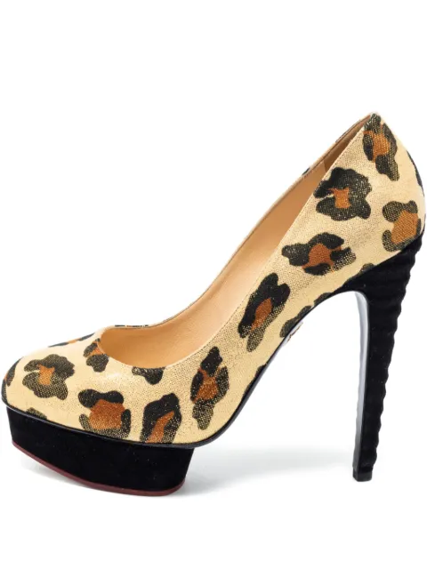 Charlotte Olympia pre-owned 140mm Dolly pumps Gold 657592