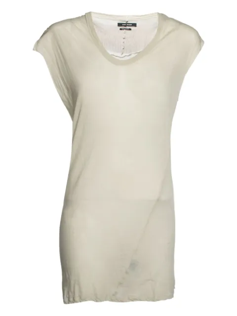 Isabel Marant Vintage scoop-neck cap-sleeve dress Neutrals 631249