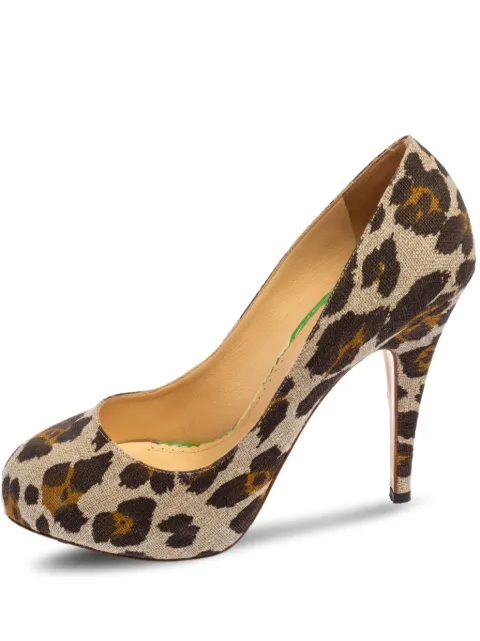 Charlotte Olympia Pre-owned 120mm leopard-print platform pumps Brown 534396