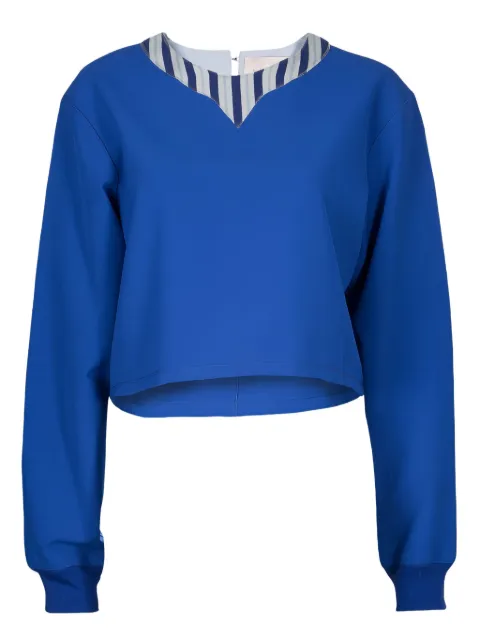 Roksanda pre-owned striped-trim sweatshirt Blue 60689