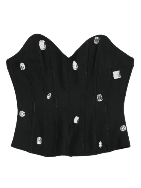 David Koma crystal-embellished corset top Black PF25DK13TA
