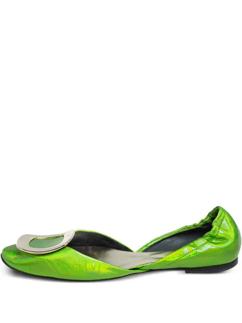 Roger Vivier Vintage metallic leather ballet flats Green 468327