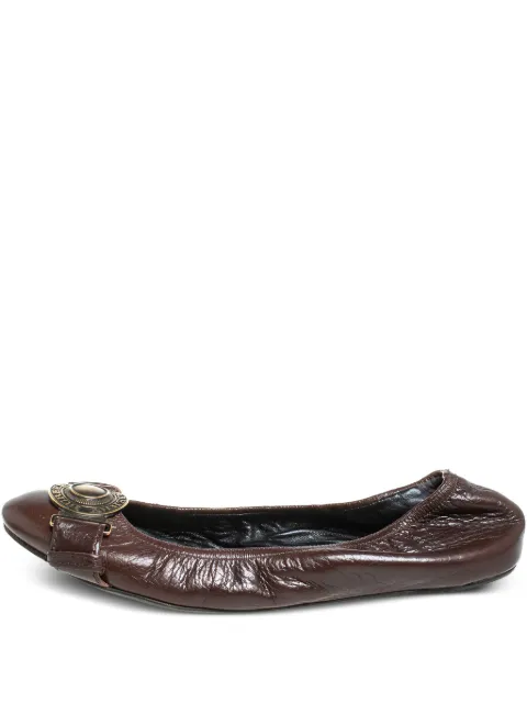 Burberry Pre-Owned buckle-detail ballet flats Brown 404269