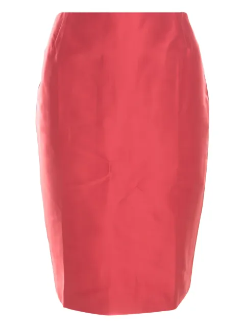 Escada Pre-Owned silk pencil skirt Red 201444