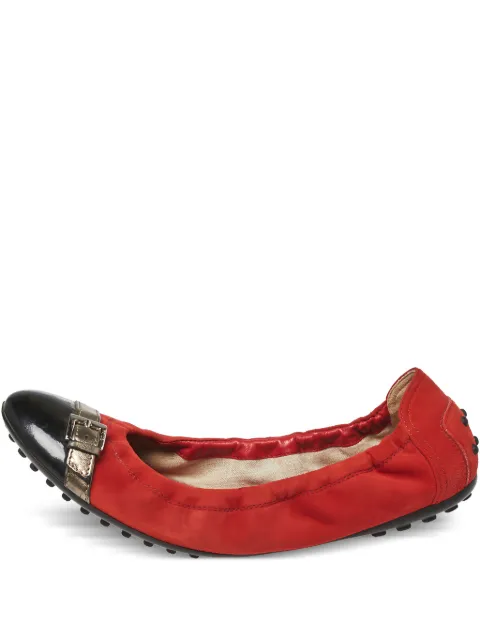 Tod's Vintage pre-owned Scrunch ballet flats Red 366325