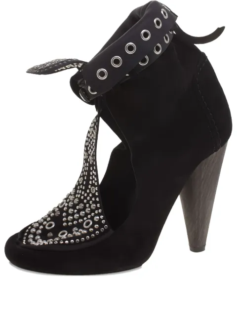 Isabel Marant Vintage Pre-owned 115mm studded cut-out boots Black 114104