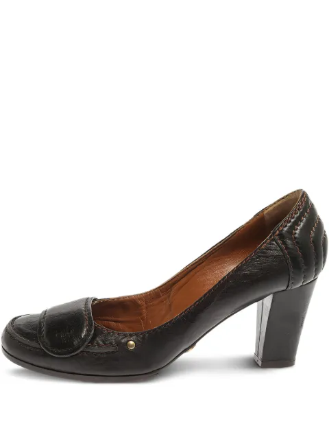 Chloé Pre-Owned 70mm leather heeled pumps Brown 352419