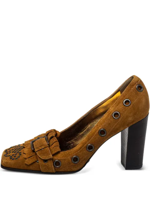 Dolce & Gabbana Pre-Owned 90mm suede pumps Brown 444898