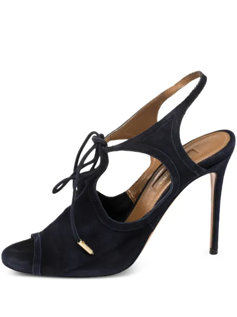 Aquazzura 100mm suede heeled sandals Blue 396437