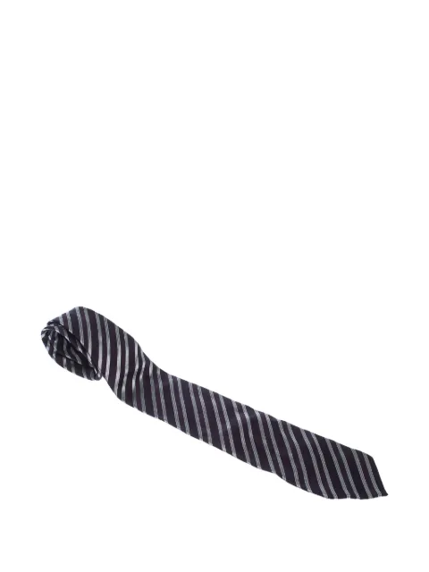Giorgio Armani Pre-Owned striped silk tie Purple 228089