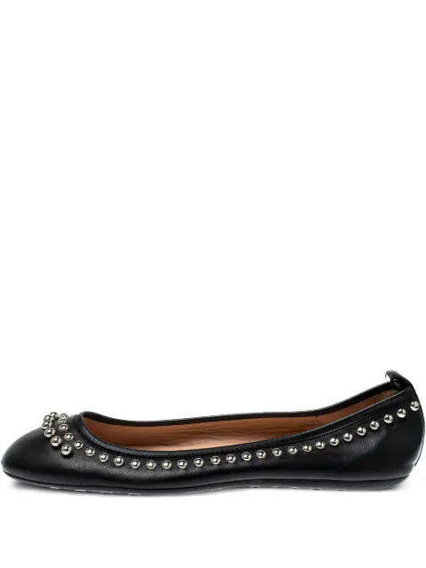 Tod's Vintage stud-detail leather ballet flats Black 366197