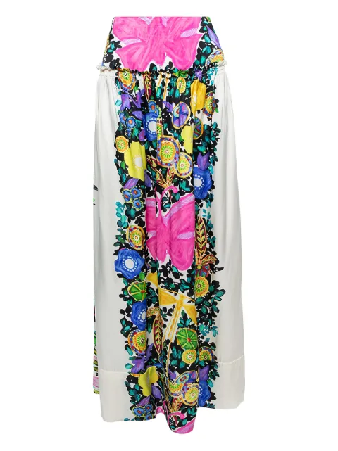 Roberto Cavalli Vintage silk maxi skirt White 356786