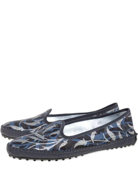 Tod's Vintage Gommino floral-print slip-on sneakers Black 358159