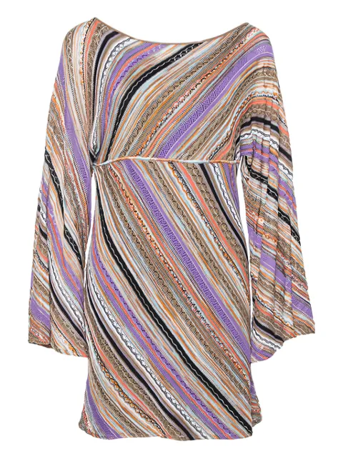 Missoni Pre-Owned 2023 knit chevron mini dress Neutrals 354591