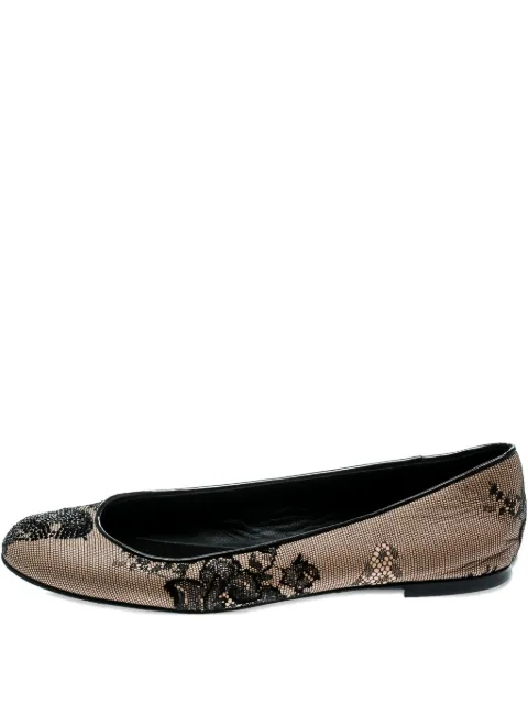 Giuseppe Zanotti Vintage lace ballet flats Brown 179540