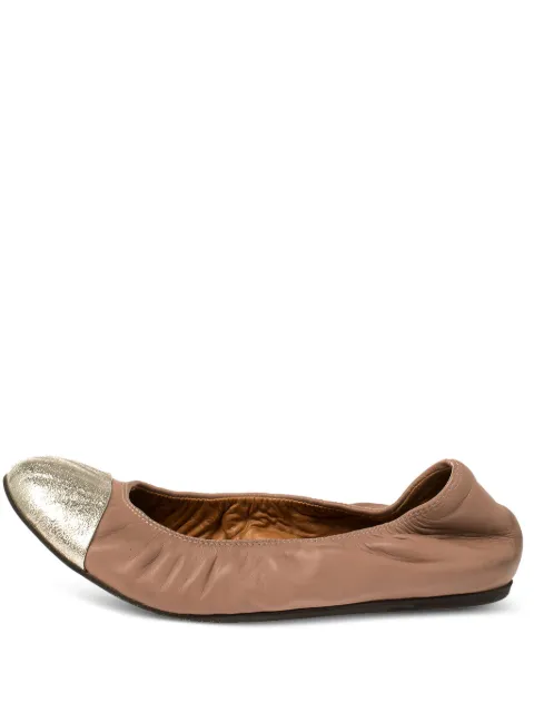 Lanvin Pre-Owned leather ballet flats Brown 354493