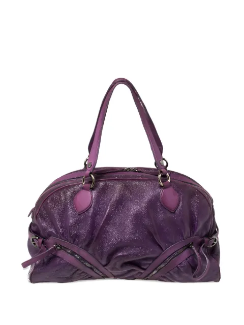 Moschino Pre-Owned draped-design leather tote bag Purple 425943