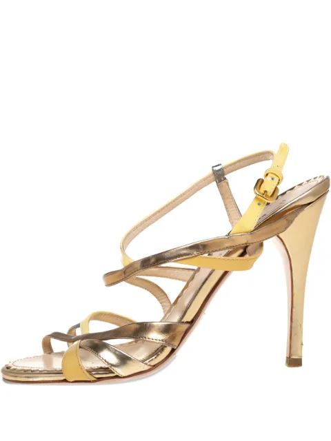 Prada Pre-Owned 110mm patent-leather straps sandals Yellow 402309