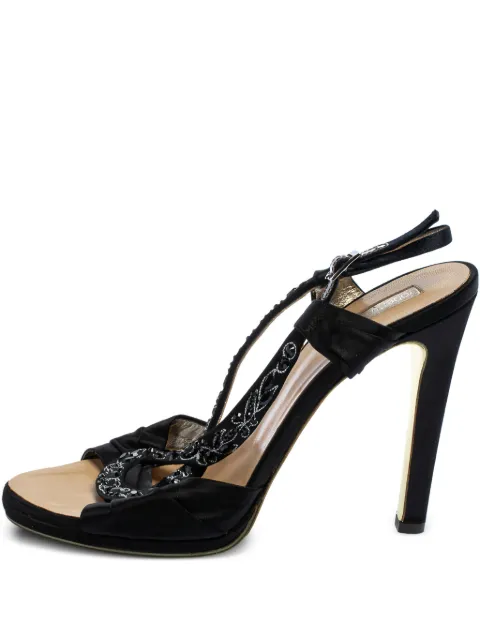Roberto Cavalli Vintage 115mm pre-owned satin embellished sandals Black 402197
