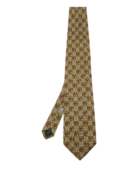 Ermenegildo Zegna Vintage floral striped silk tie Neutrals 583474