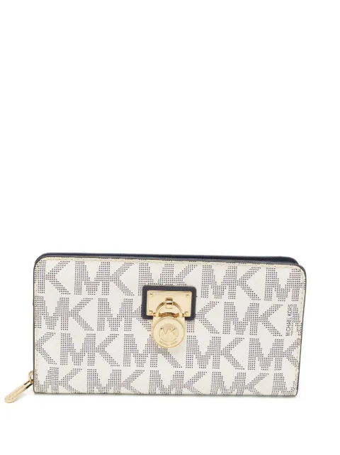 Michael Kors Vintage logo-embossed zip-around wallet White 938475