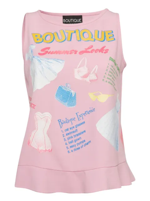 Moschino Pre-Owned graphic-print peplum tank top Pink 951813