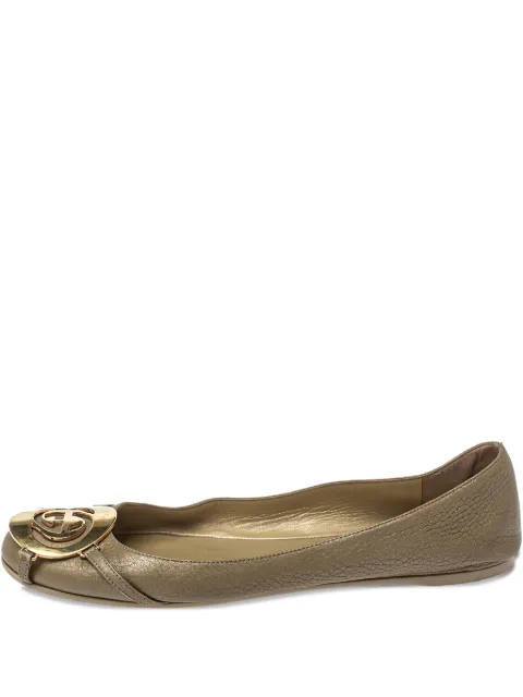 Gucci Pre-Owned Interlocking G ballet flats Gold 459451