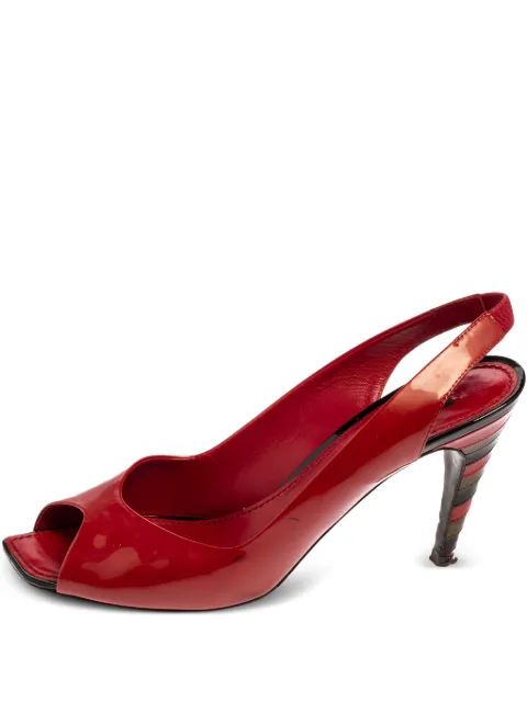 Louis Vuitton Pre-Owned 100mm leather slingback pumps Red 521289