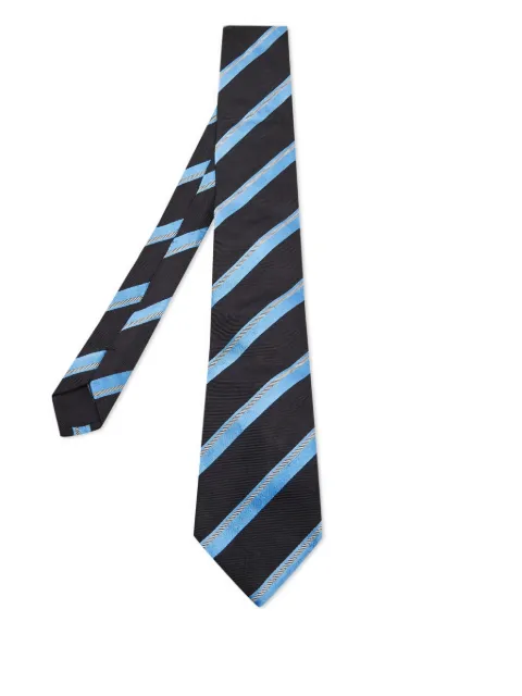 BOSS pre-owned striped silk tie Black 858329