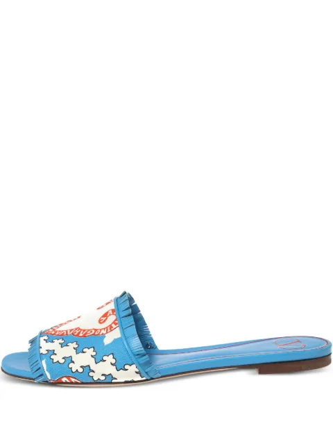Valentino Garavani Pre-Owned leather slides Blue 592410