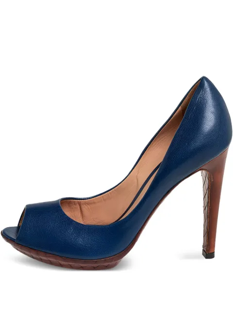 Bottega Veneta Pre-Owned 110mm leather pumps Blue 457372