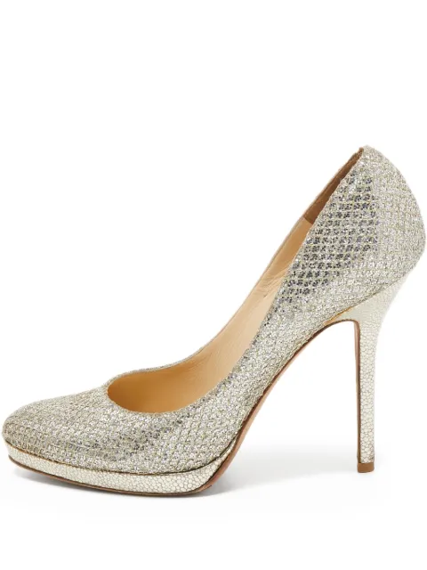 Jimmy Choo Pre-Owned 120mm leather heeled pumps Gold 907639