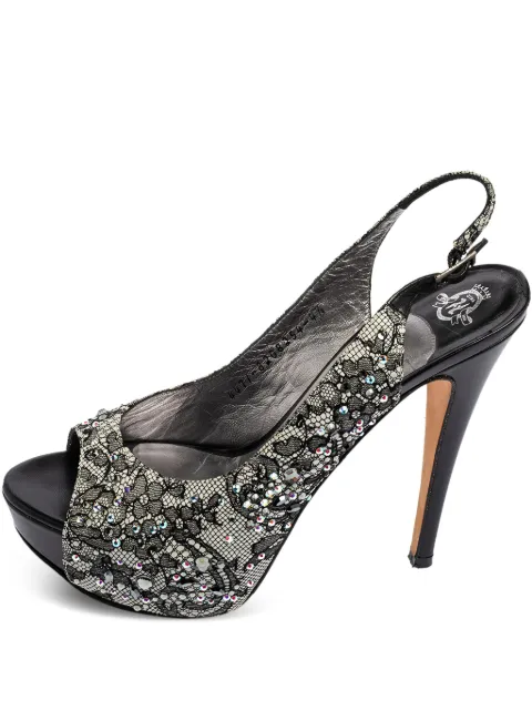 Gina Pre-owned 130mm slingback platform pumps Black 526412
