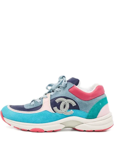 CHANEL Pre-Owned leather sneakers Blue 918062