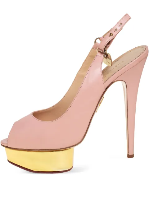 Charlotte Olympia 150mm leather heeled sandals Pink 455779