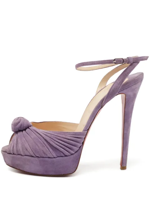 Christian Louboutin Pre-Owned 140mm knot-detail sandals Purple 760779