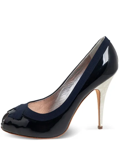 Giuseppe Zanotti Vintage pre-owned 120mm peep-toe patent-leather pumps Blue 508201