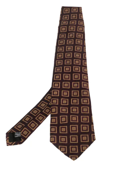 BOSS pre-owned geometric-patterned tie Red 446476