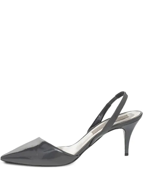 Stella McCartney Pre-Owned 75mm faux-leather pumps Grey 475573
