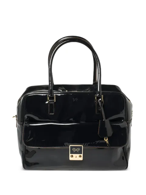 Anya Hindmarch patent leather satchel bag Blue 445802